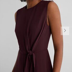 Crew Neck Side Tie Wide Leg Jumpsuit -- L